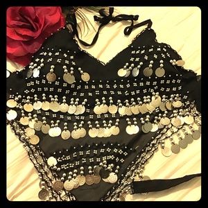 Belly dancing top 100% chiffon. VERY jingly.